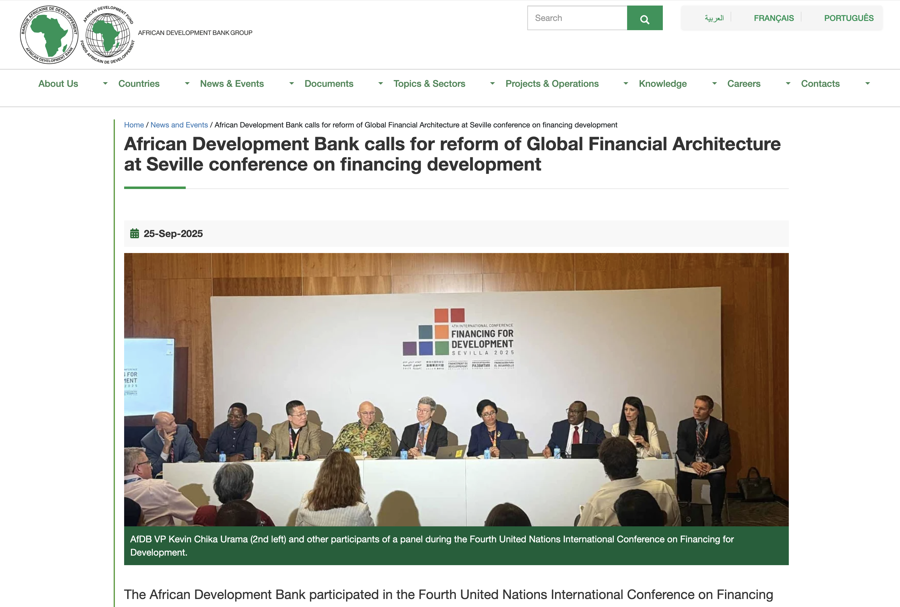 Afdb | September 25, 2025