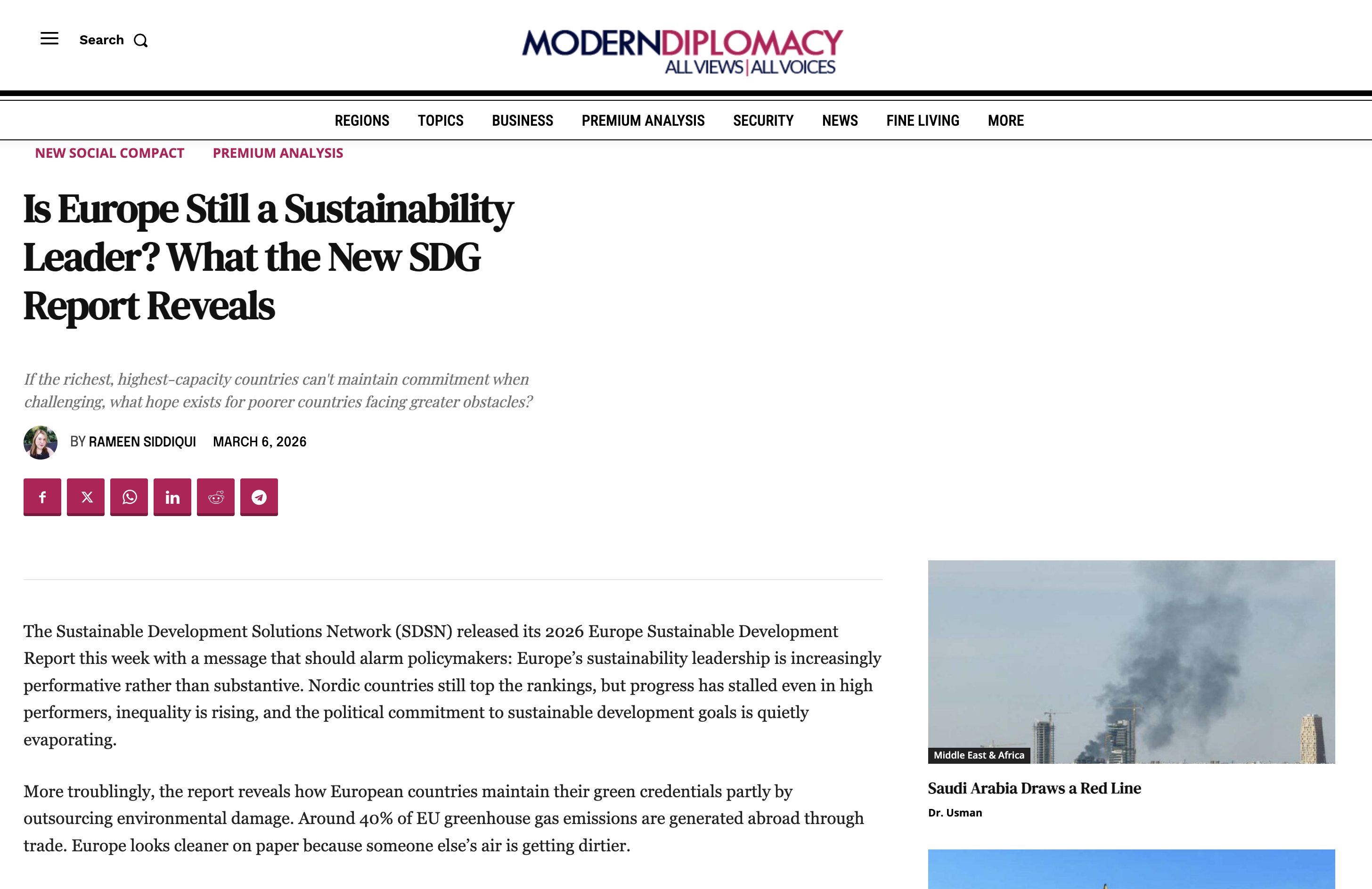 Modern Diplomacy | March 6, 2026